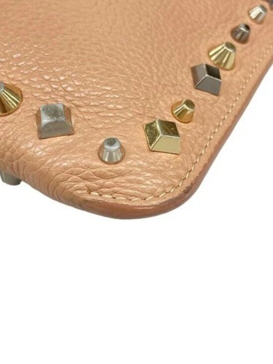 CHRISTIAN LOUBOUTIN Loubi Clutch Pink Beige Leather Clutch Bag main image 5